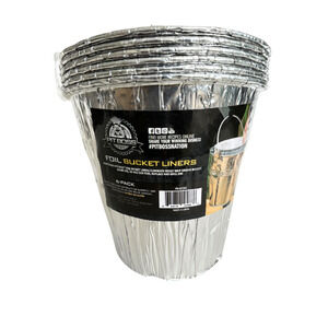 PITBOSS Foil Bucket Liners Grease BBQ Grill Pan 6-Pack Disposable Aluminum